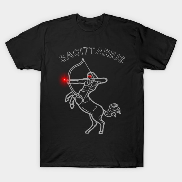 Sagittarius | Evil Red Eyed Centaur T-Shirt by MysticZodiac